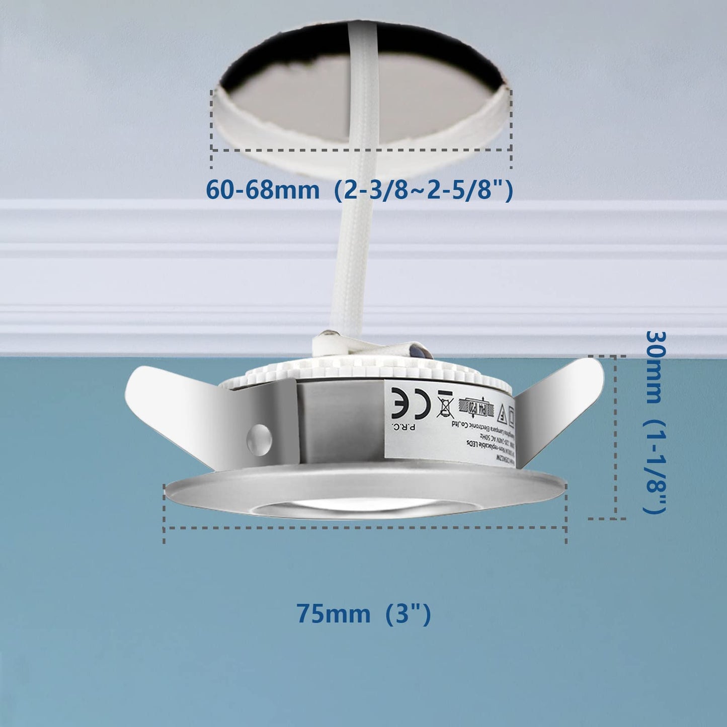 HiBay LED Einbaustrahler 5W IP44 Ultra Flach – Bild 2 #Nickel Gebürstet