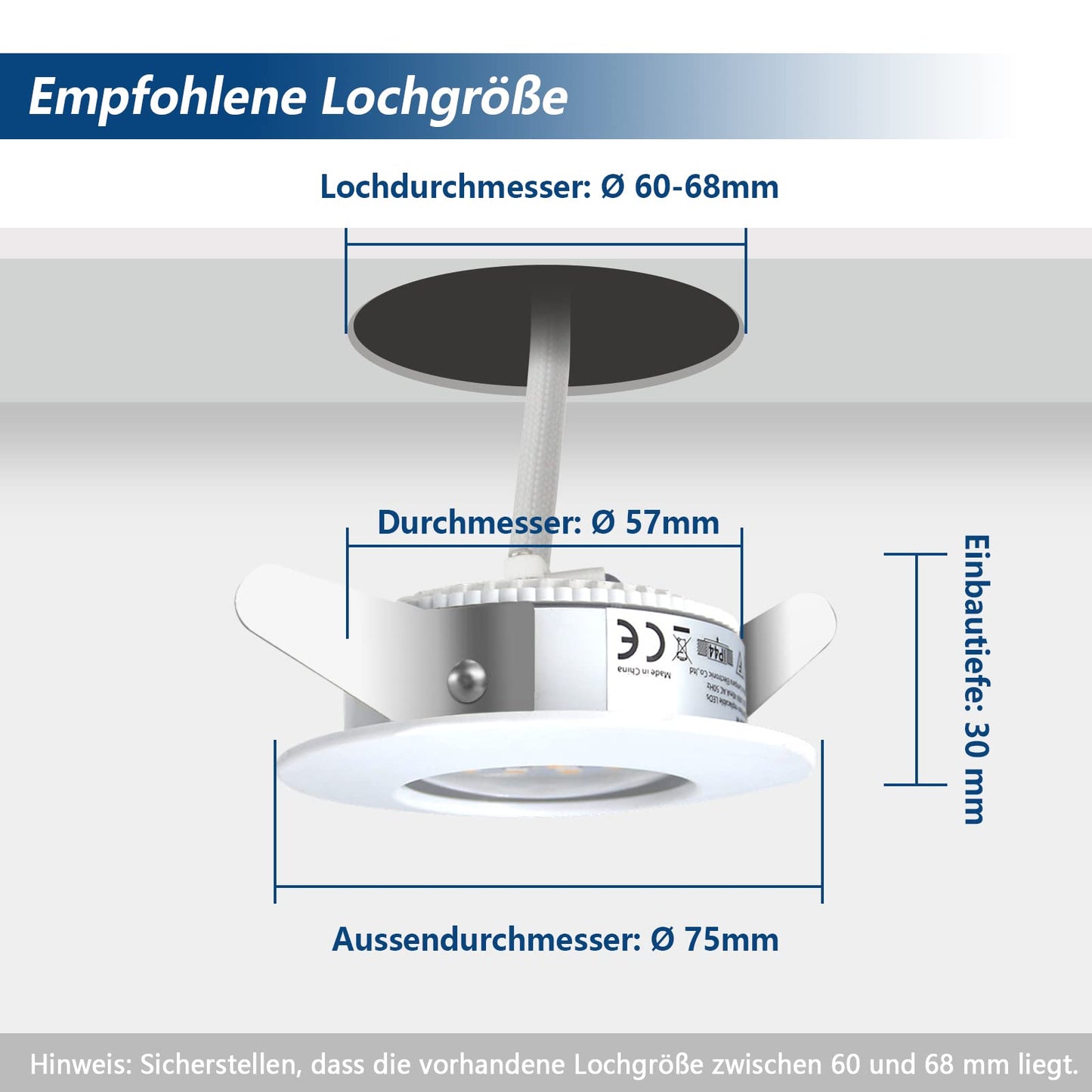 HiBay LED Einbaustrahler 7W IP44 Ultra Flach – Bild 13 #Weiß