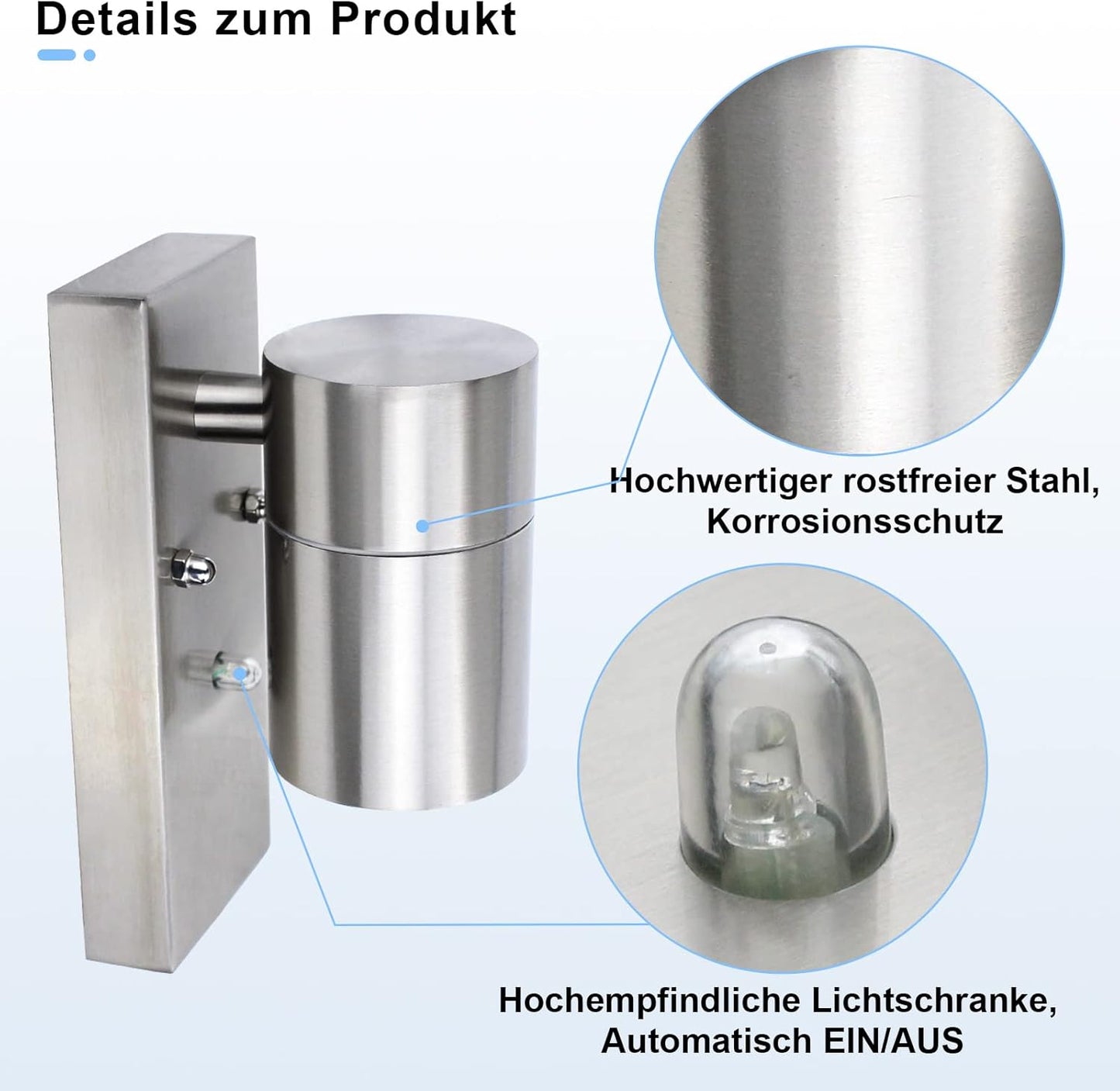 Allesgute Außenwandleuchte Edelstahl – Bild 3