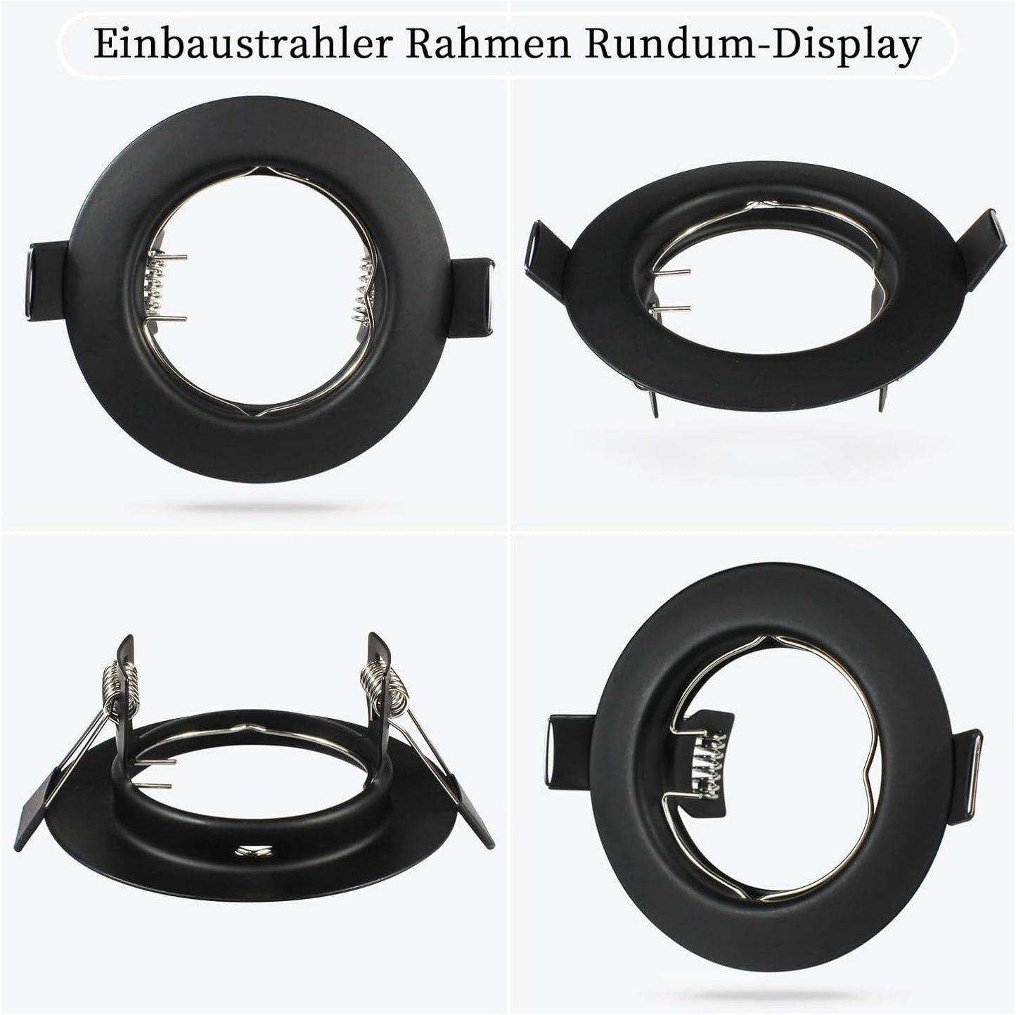 HiBay 10er Set GU10 Einbaurahmen 4 Farben – Bild 6 #Schwarz #10 Stück