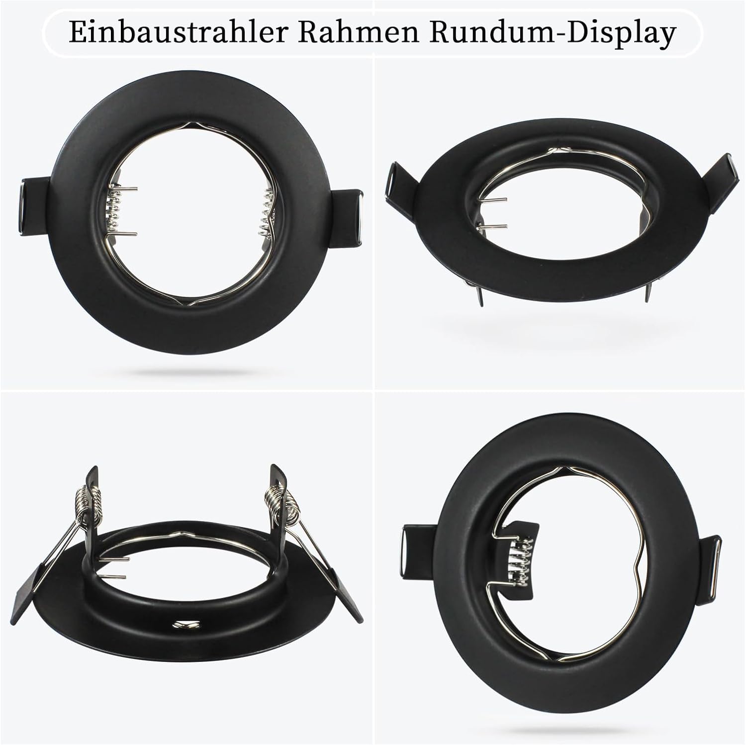 HiBay 10er Set GU10 Einbaurahmen 4 Farben – Bild 6 #Schwarz #10 Stück