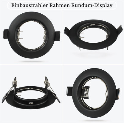 HiBay 10er Set GU10 Einbaurahmen 4 Farben – Bild 6 #Schwarz #10 Stück