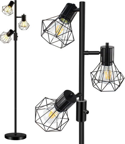 HiBay LED Stehlampe 3 Flammig Industrial Dimmbar #Schwarz