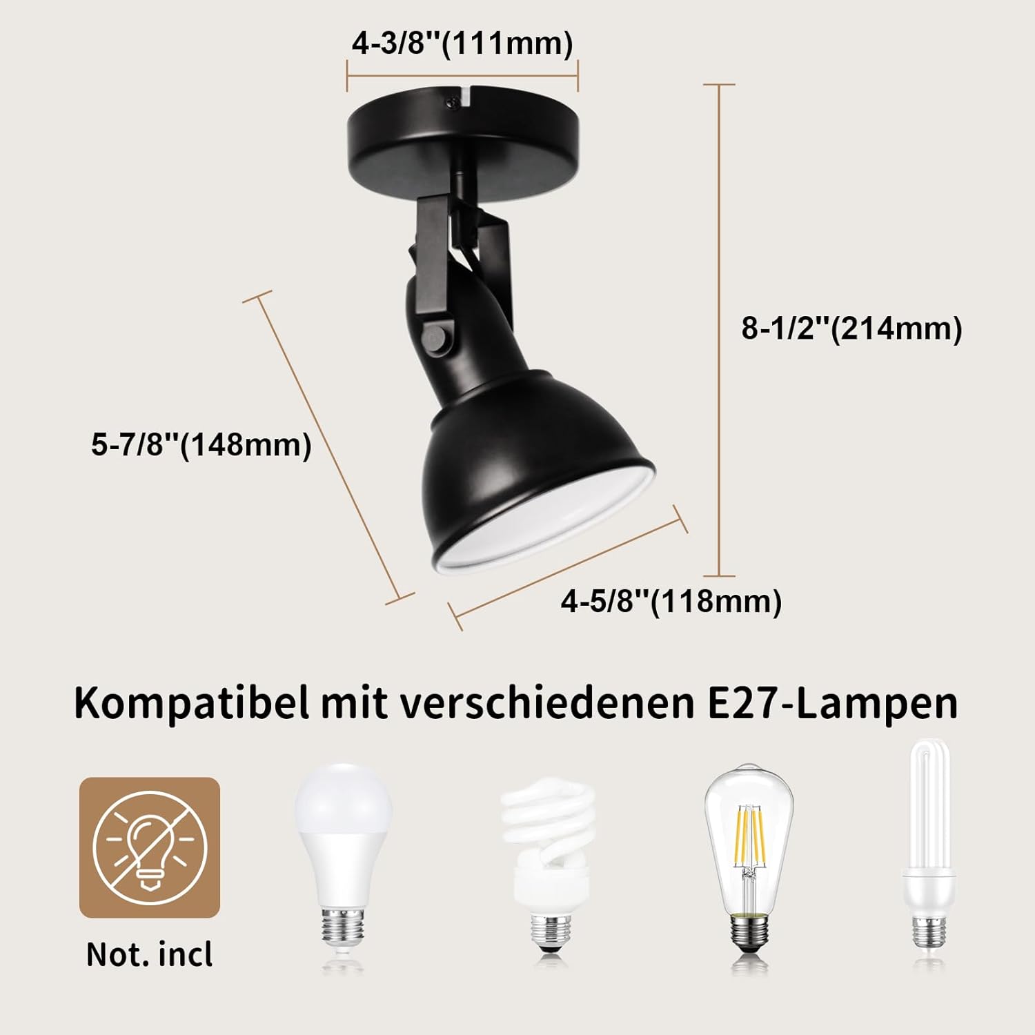 HiBay Horn-Schirm 1 Flammig – Bild 5 #1 Flammig