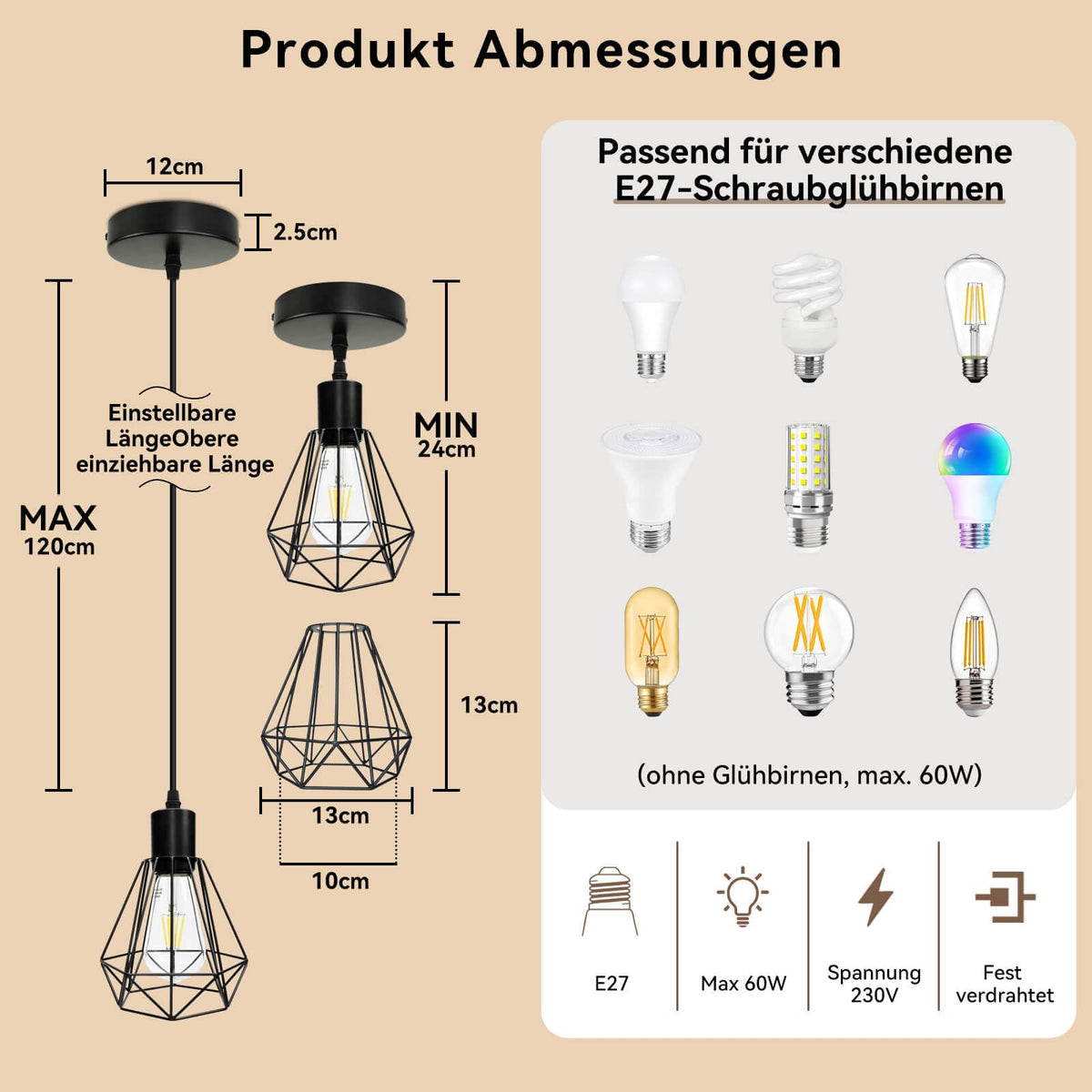 HiBay Pendelleuchte Diamant 1er Einzeln – Bild 5 #1er Einzeln