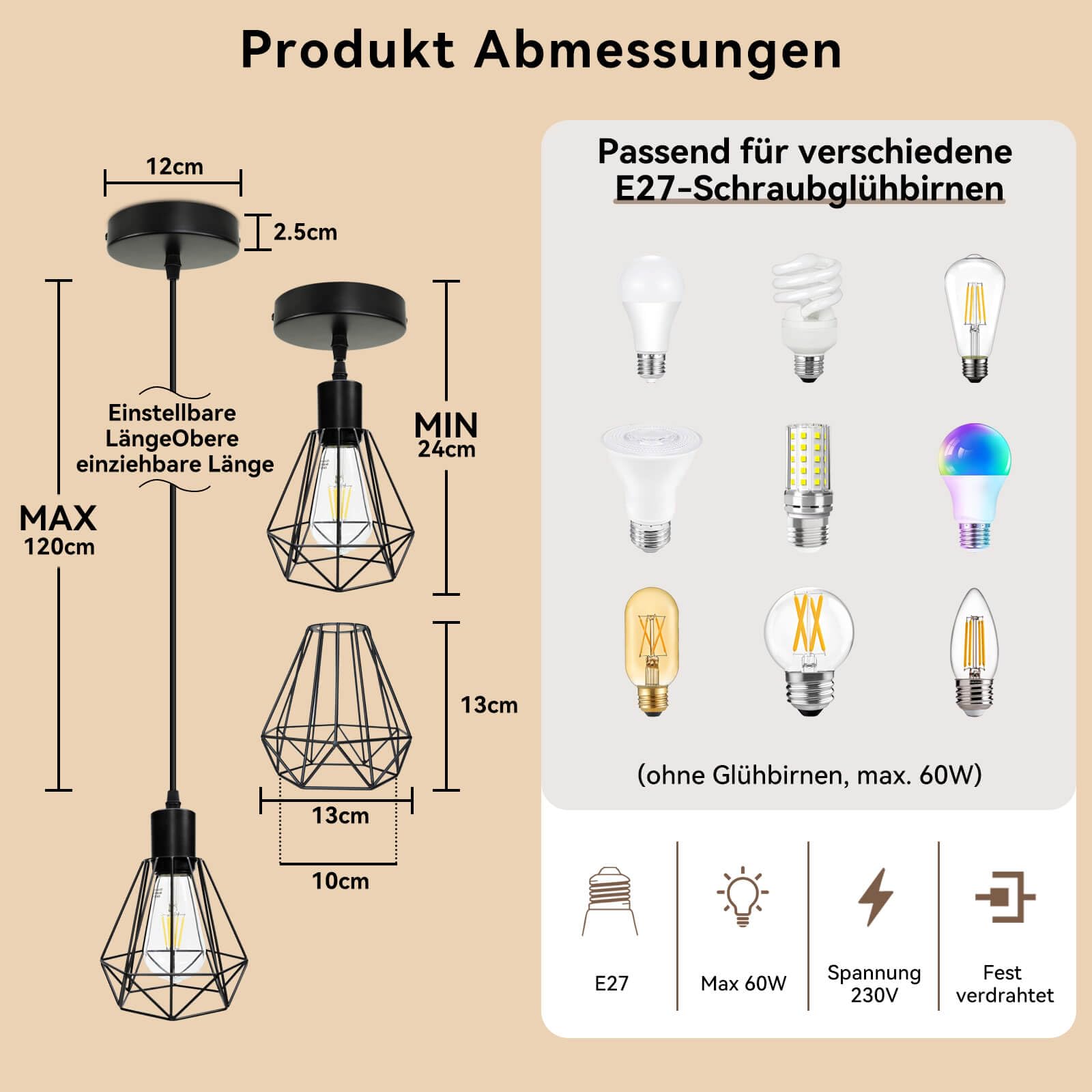 HiBay Pendelleuchte Diamant 1er Einzeln – Bild 5 #1er Einzeln