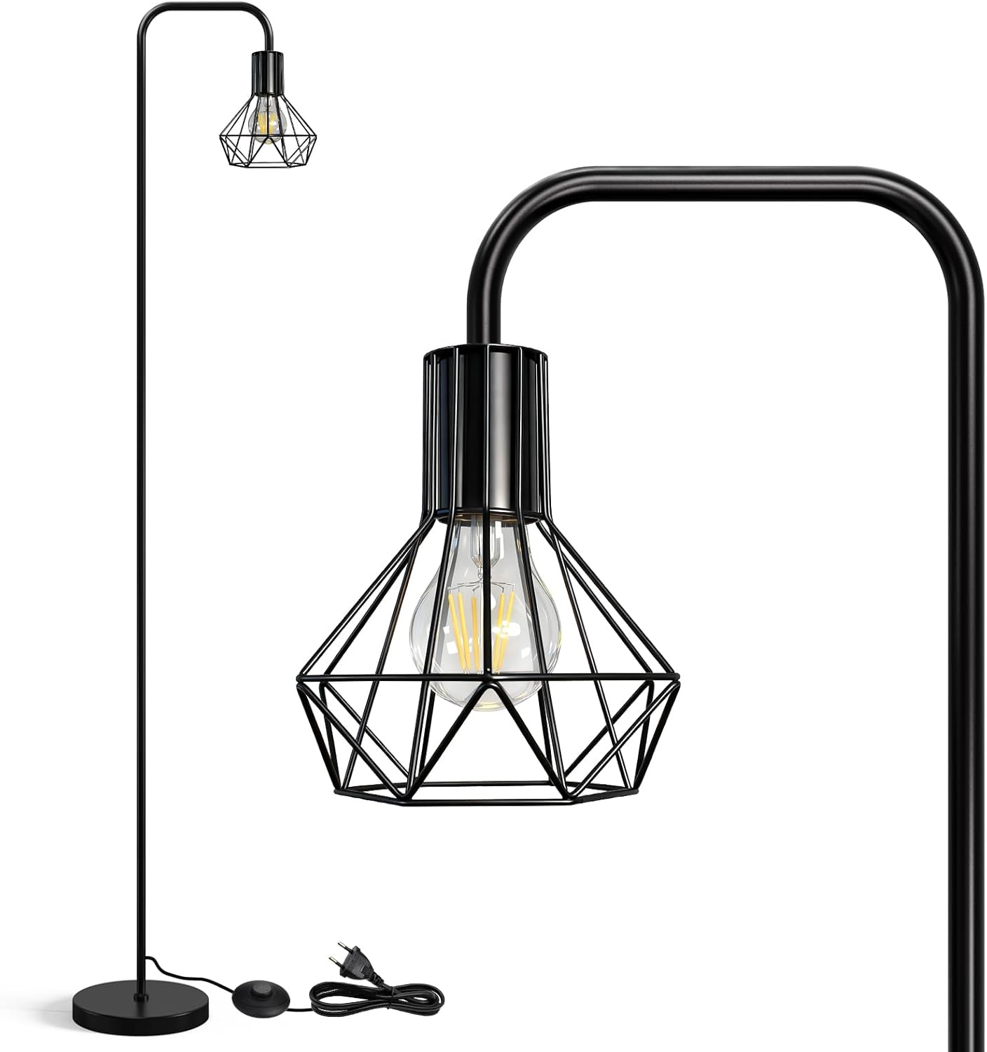 HiBay Stehlampe 2 Flammig Holz Industrial – Bild 9