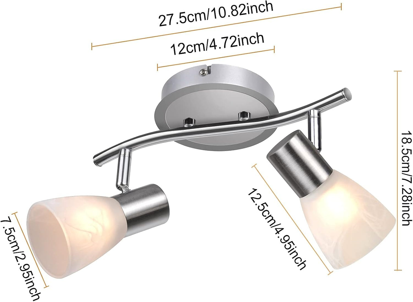Unikcst Glasschirm mit Birne 2 Flammig – Bild 3 #2 Flammig