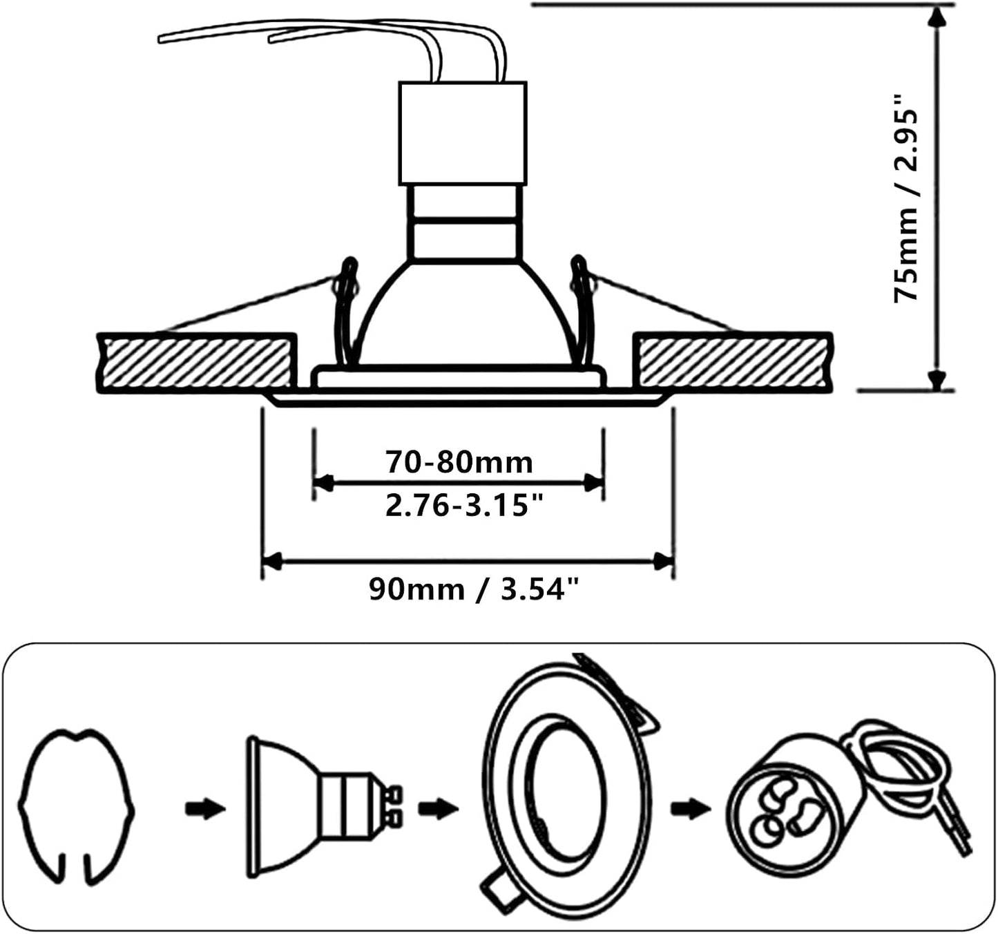 HiBay LED Einbaustrahler Set GU10 Schwenkbar 5W – Bild 6