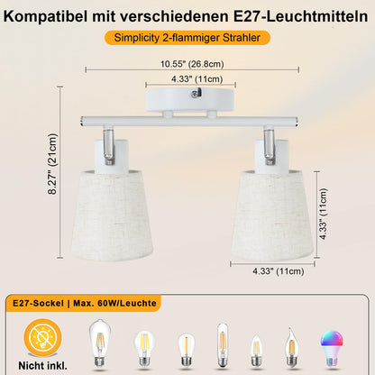 Unikcst Deckenstrahler Leinen 2 Flammig – Bild 5 #2 Flammig