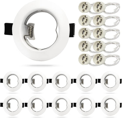 HiBay 10er Set GU10 Einbaurahmen 4 Farben – Bild 1 #Mattweiß #10 Stück