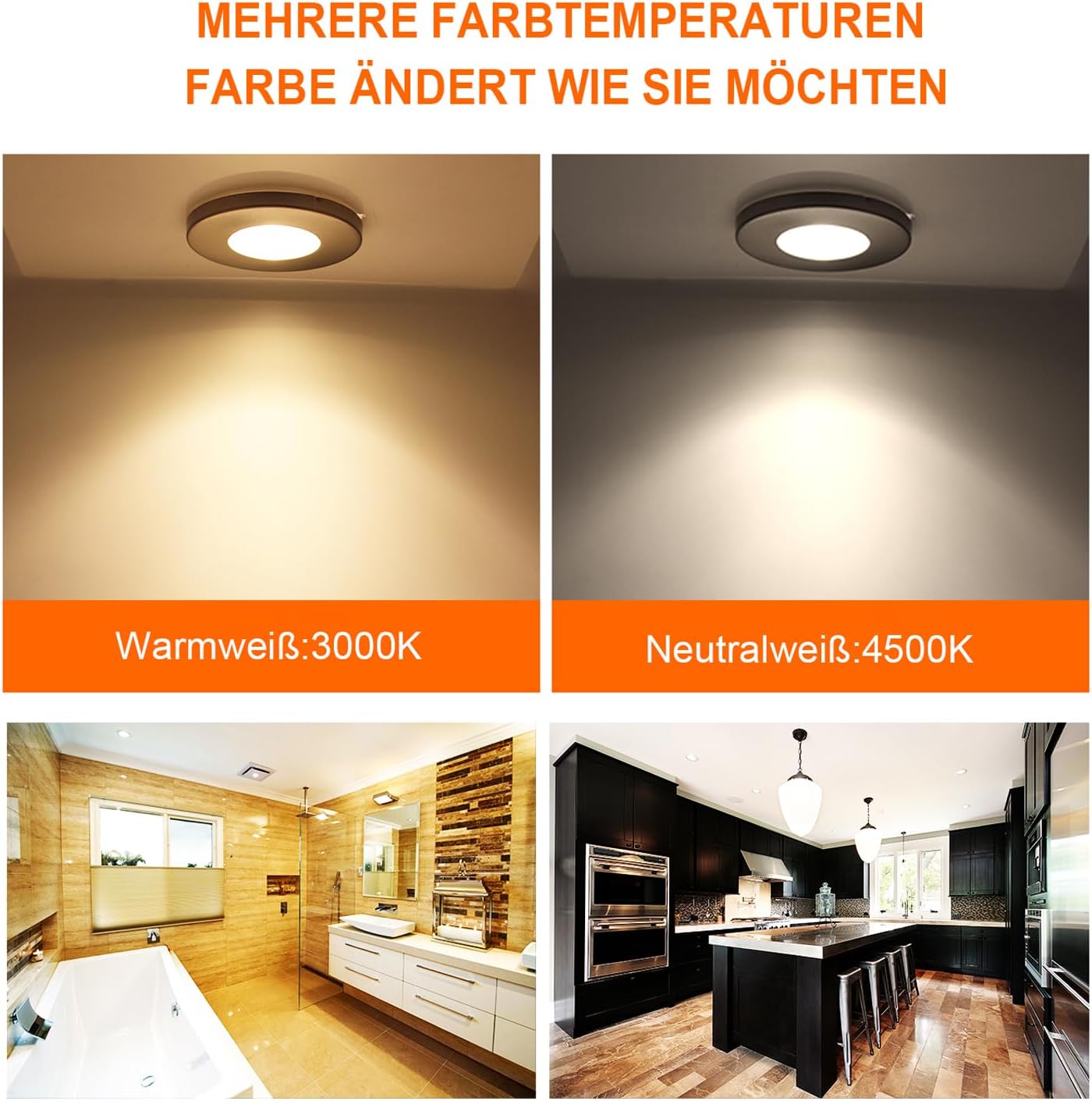 HiBay LED Einbaustrahler Set IP44 GU10 Bad 5W – Bild 5