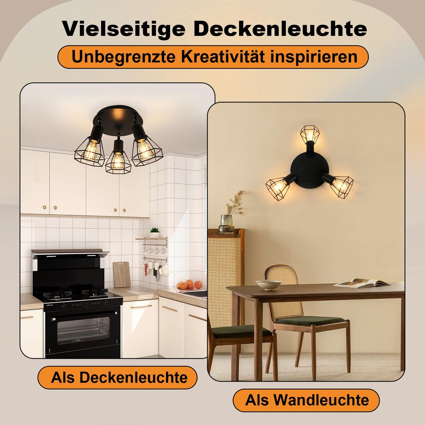 HiBay Diamant Schwarz 3 Flammig – Bild 5 #3 Flammig
