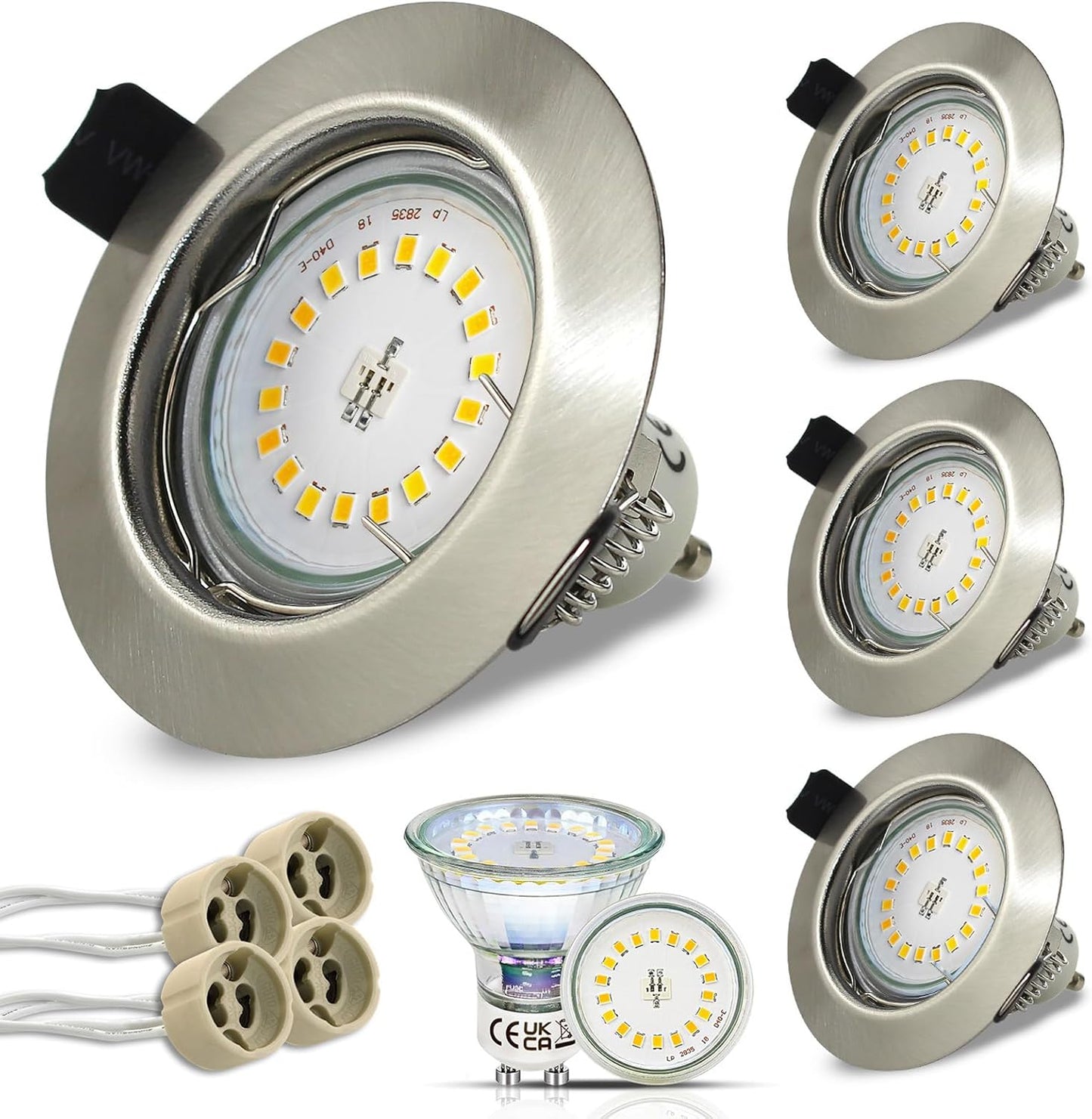 HiBay LED Einbaustrahler Set GU10 Rund 5W – Bild 8 #4500K Neutralweiß #4er Set