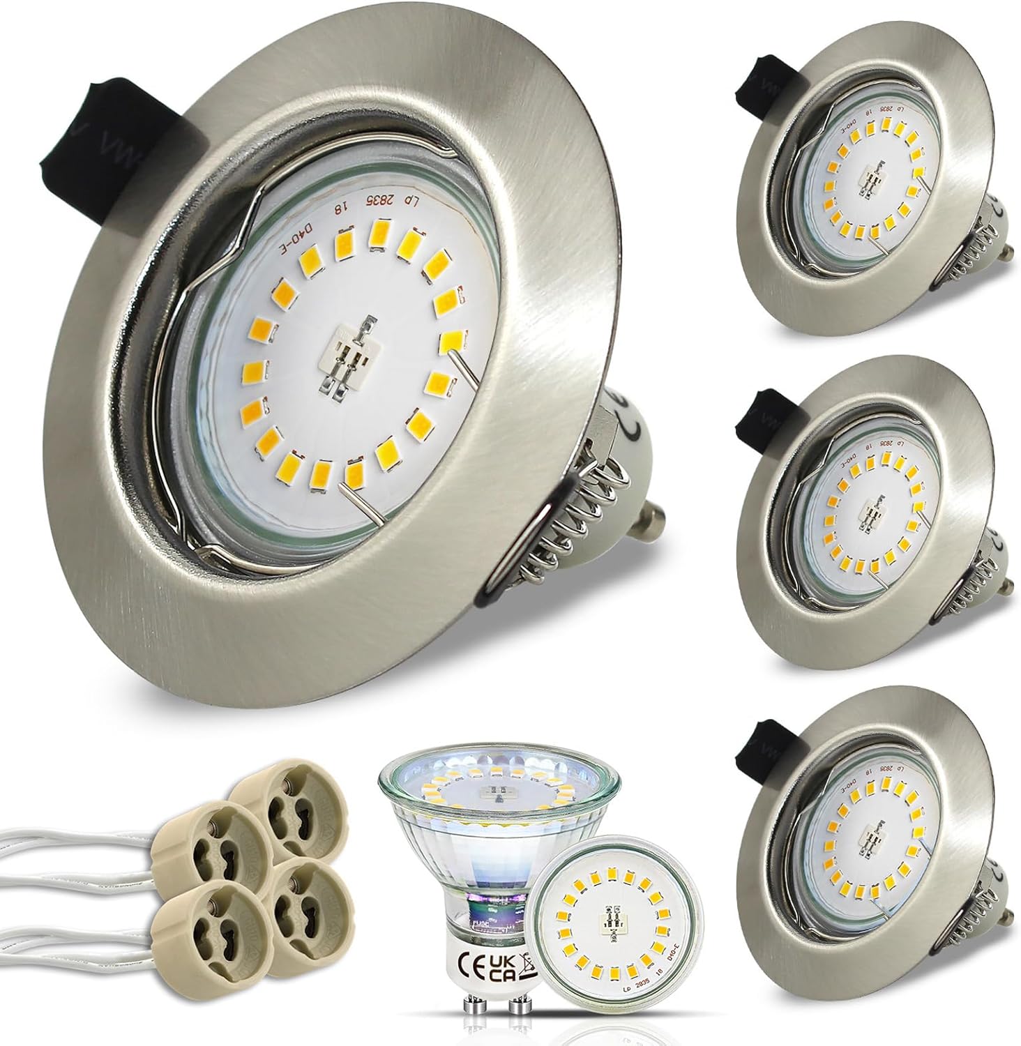 HiBay LED Einbaustrahler Set GU10 Rund 5W – Bild 8 #4500K Neutralweiß #4er Set