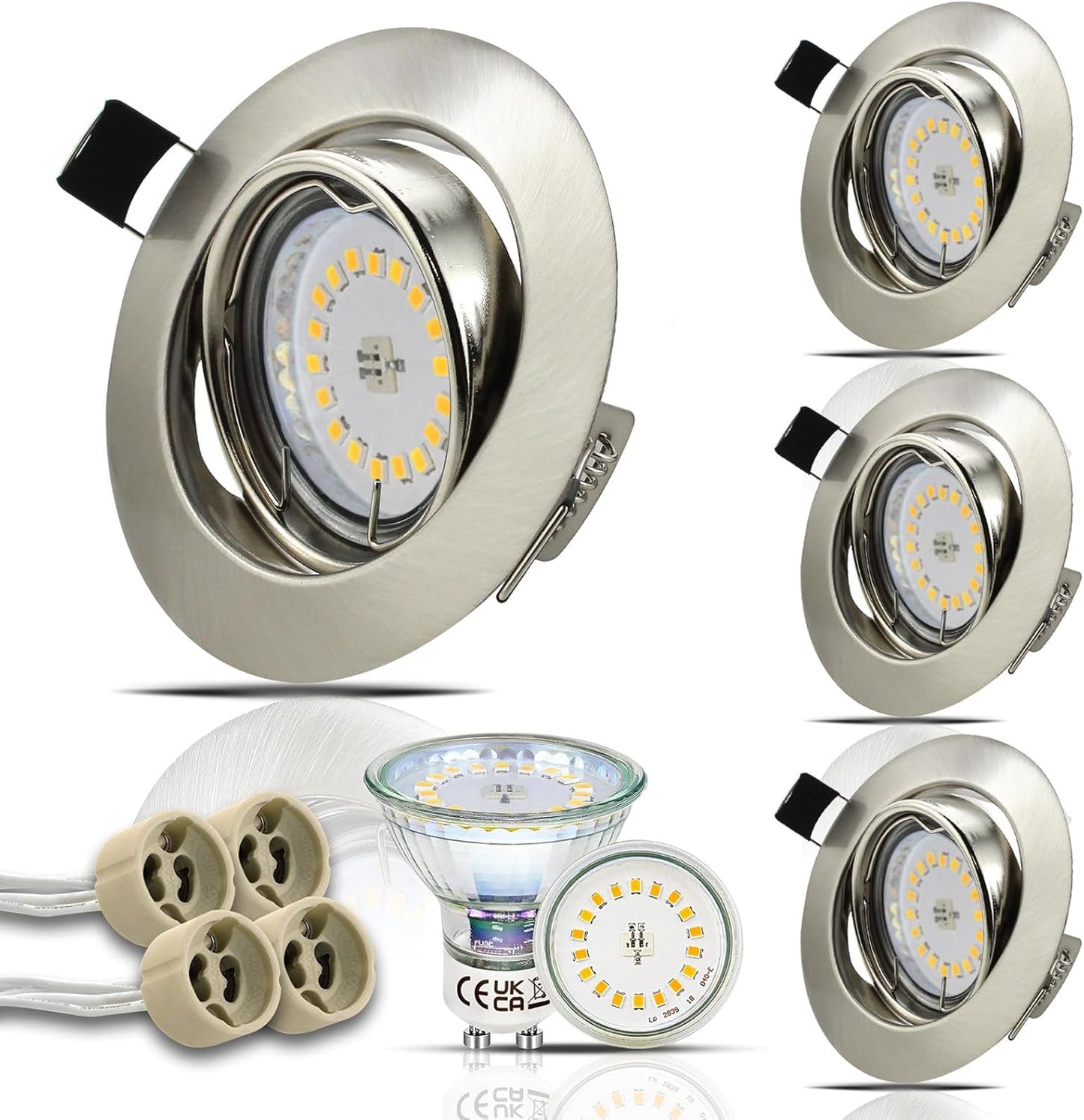 HiBay LED Einbaustrahler Set GU10 Schwenkbar 5W – Bild 11 #4500K Neutralweiß #4er Set