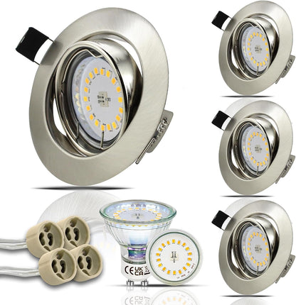 HiBay LED Einbaustrahler Set GU10 Schwenkbar 5W – Bild 11 #4500K Neutralweiß #4er Set