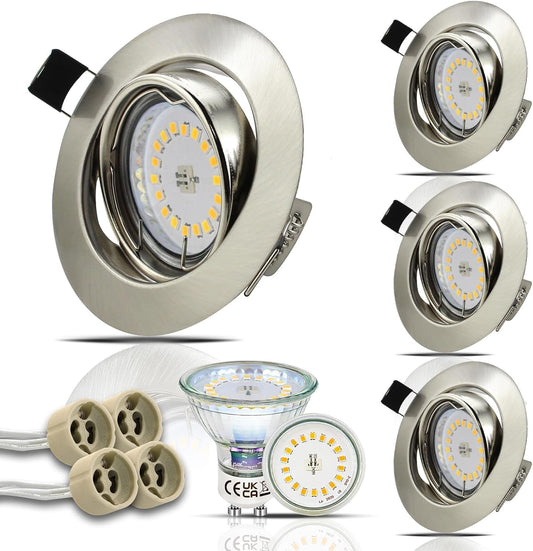 HiBay LED Einbaustrahler Set GU10 Schwenkbar 5W – Bild 11 #4500K Neutralweiß #4er Set