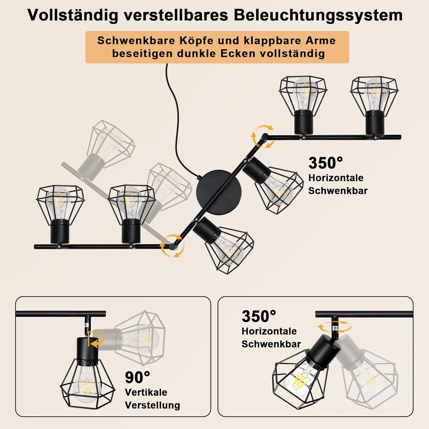HiBay Stecker-Strahler 6 Flammig – Bild 4 #6 Flammig