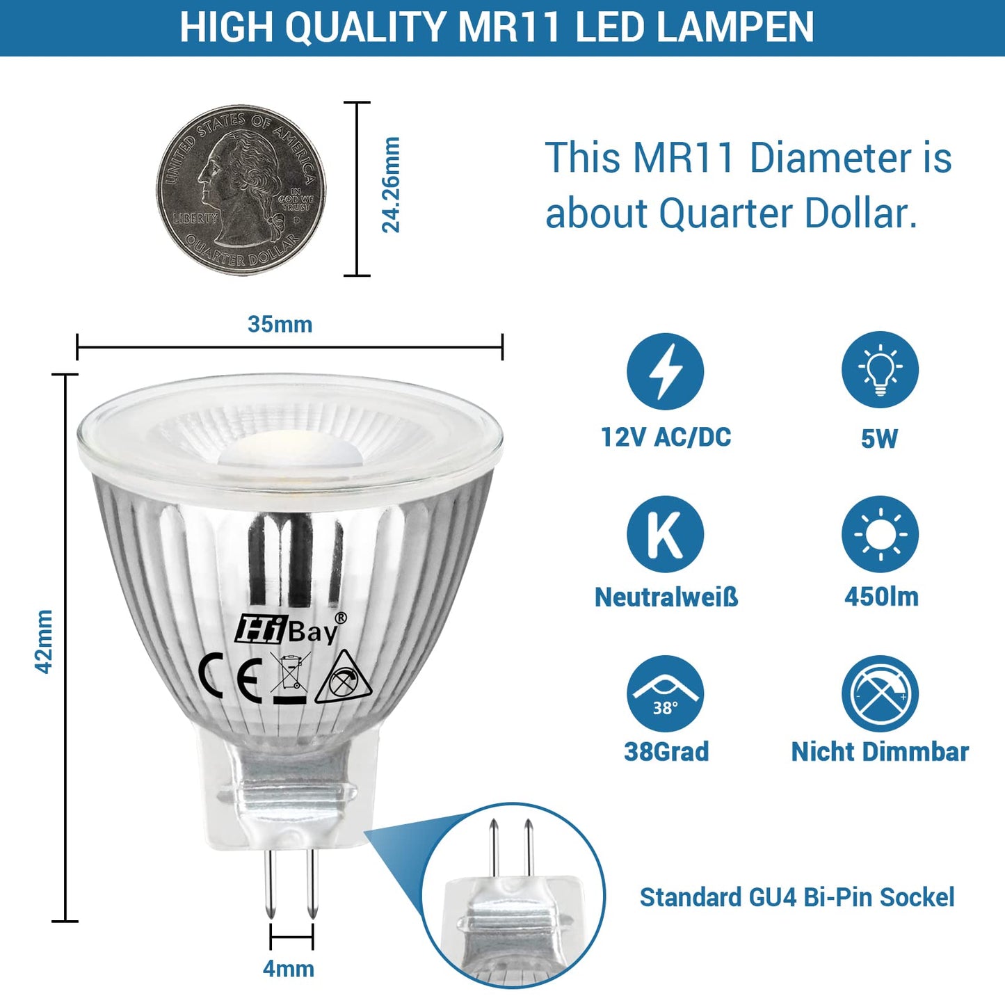 HiBay MR11 5W 6er Neutralweiß 4500K – Bild 2