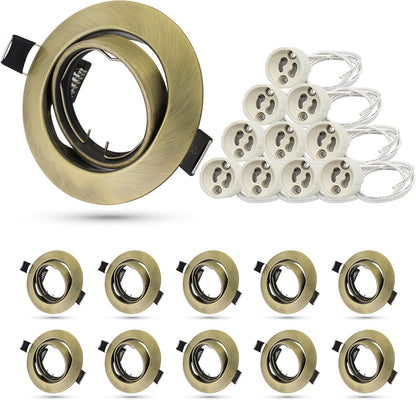 K4 GU10 LED Einbaurahmen Set – Bild 7 #Gold – Antik-Messing