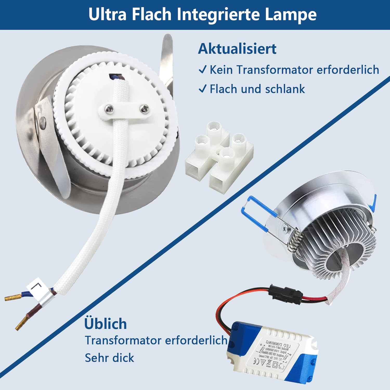 HiBay LED Einbaustrahler 5W IP44 Ultra Flach – Bild 3 #Nickel Gebürstet