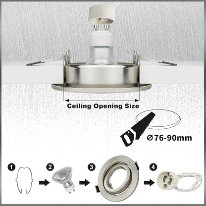 GU10 Einbaurahmen Schwenkbar – Bild 3 #Gebürsteter Edelstahl