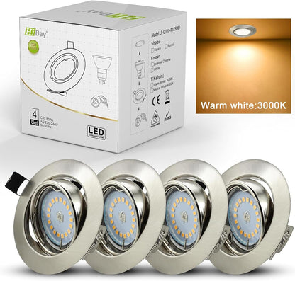 HiBay LED Einbaustrahler Set GU10 Schwenkbar 5W – Bild 5 #3000K Warmweiß #4er Set
