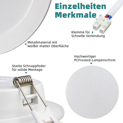 Unikcst LED Einbaustrahler 9W 120mm – 3CCT