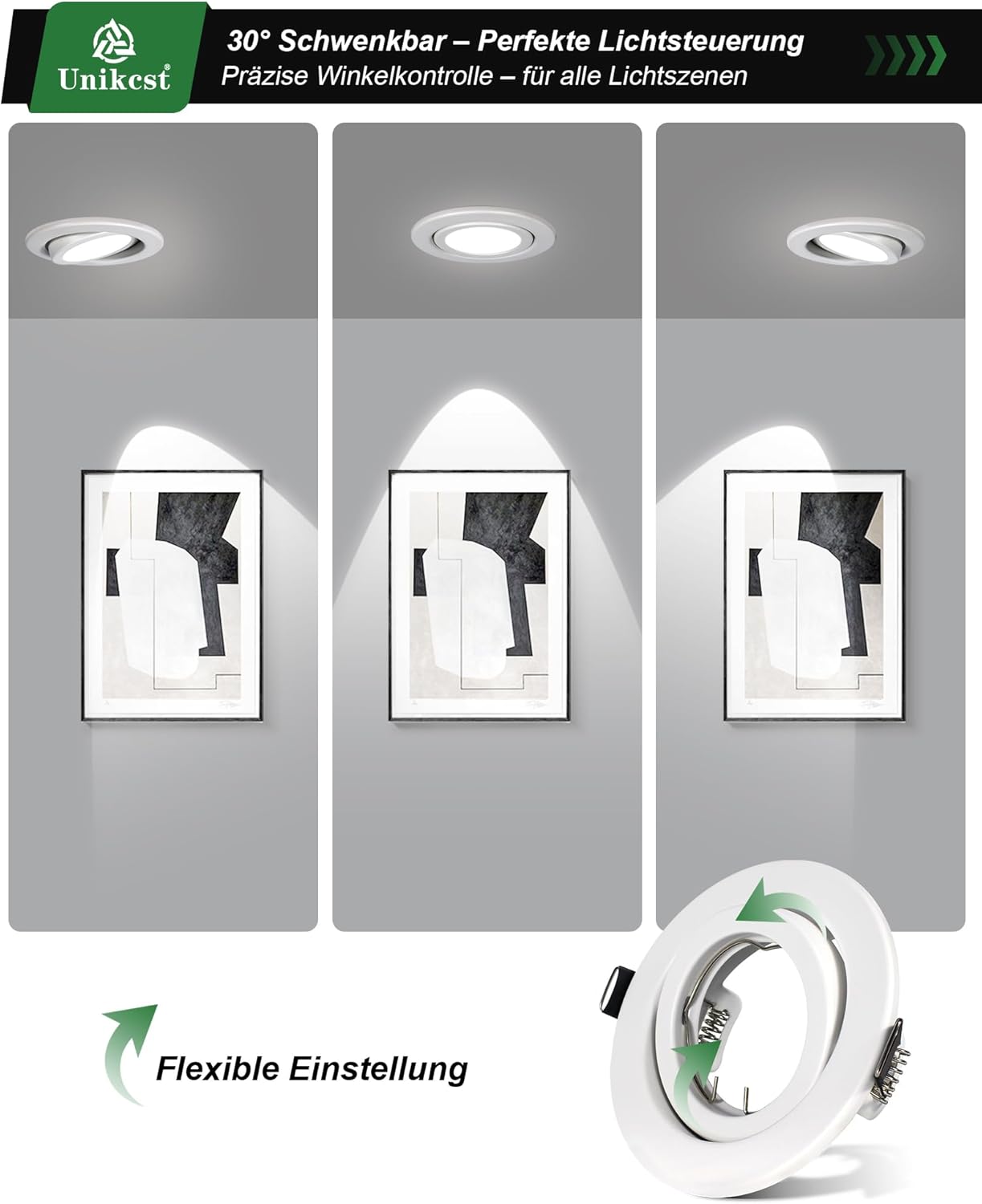GU10 Einbaurahmen Schwenkbar – Bild 35 #Mattweiß