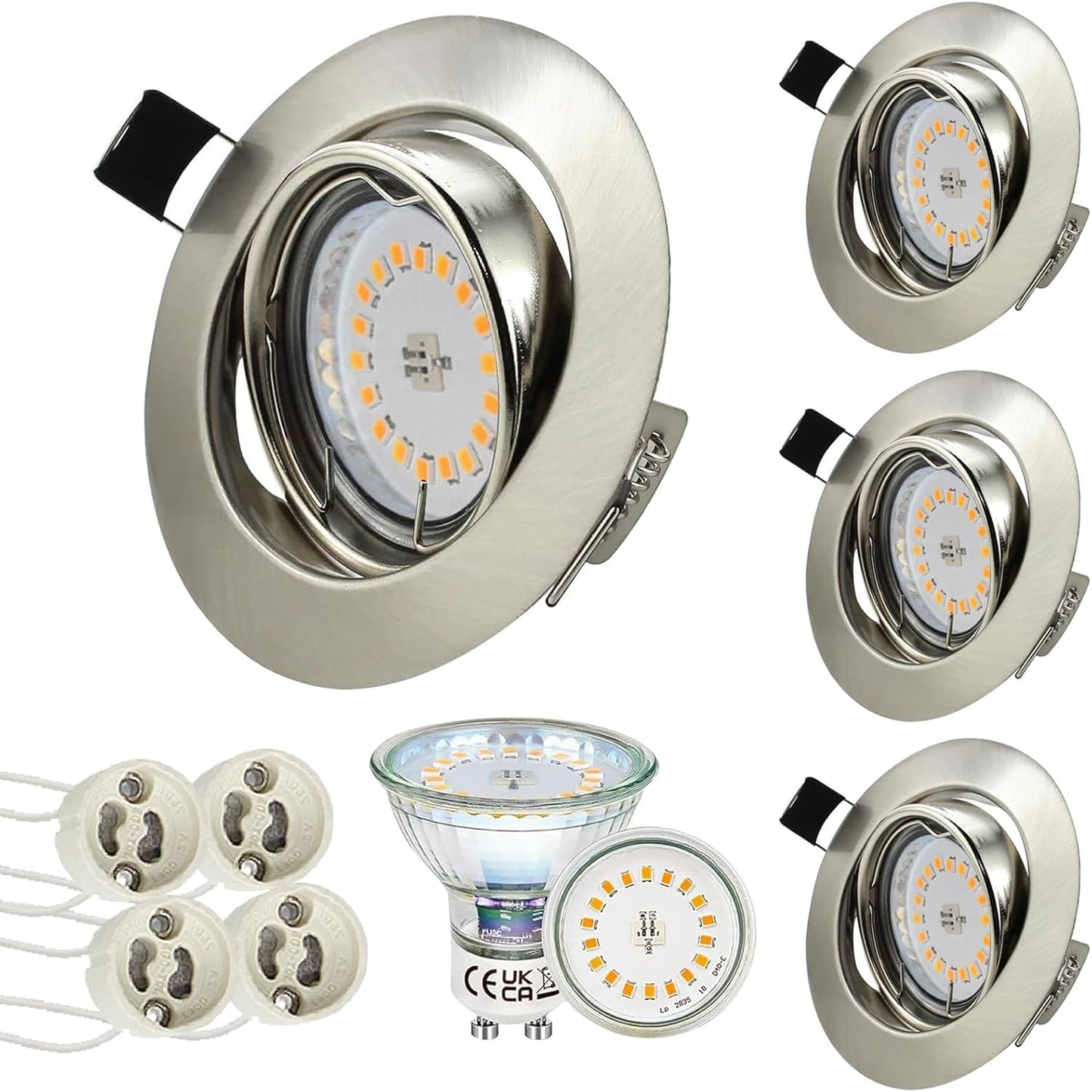 HiBay LED Einbaustrahler Set GU10 Schwenkbar 5W – Bild 1 #3000K Warmweiß #4er Set