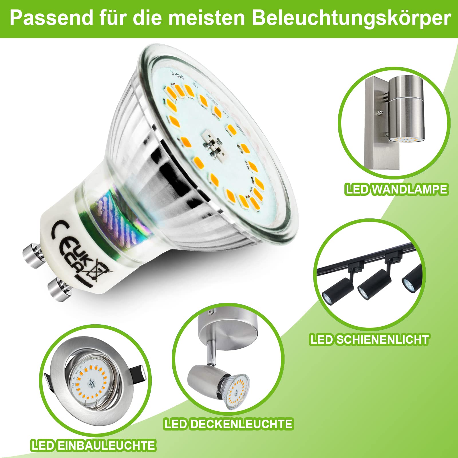 Allesgute GU10 LED 5W 230V – Bild 6 #Nicht Dimmbar WW