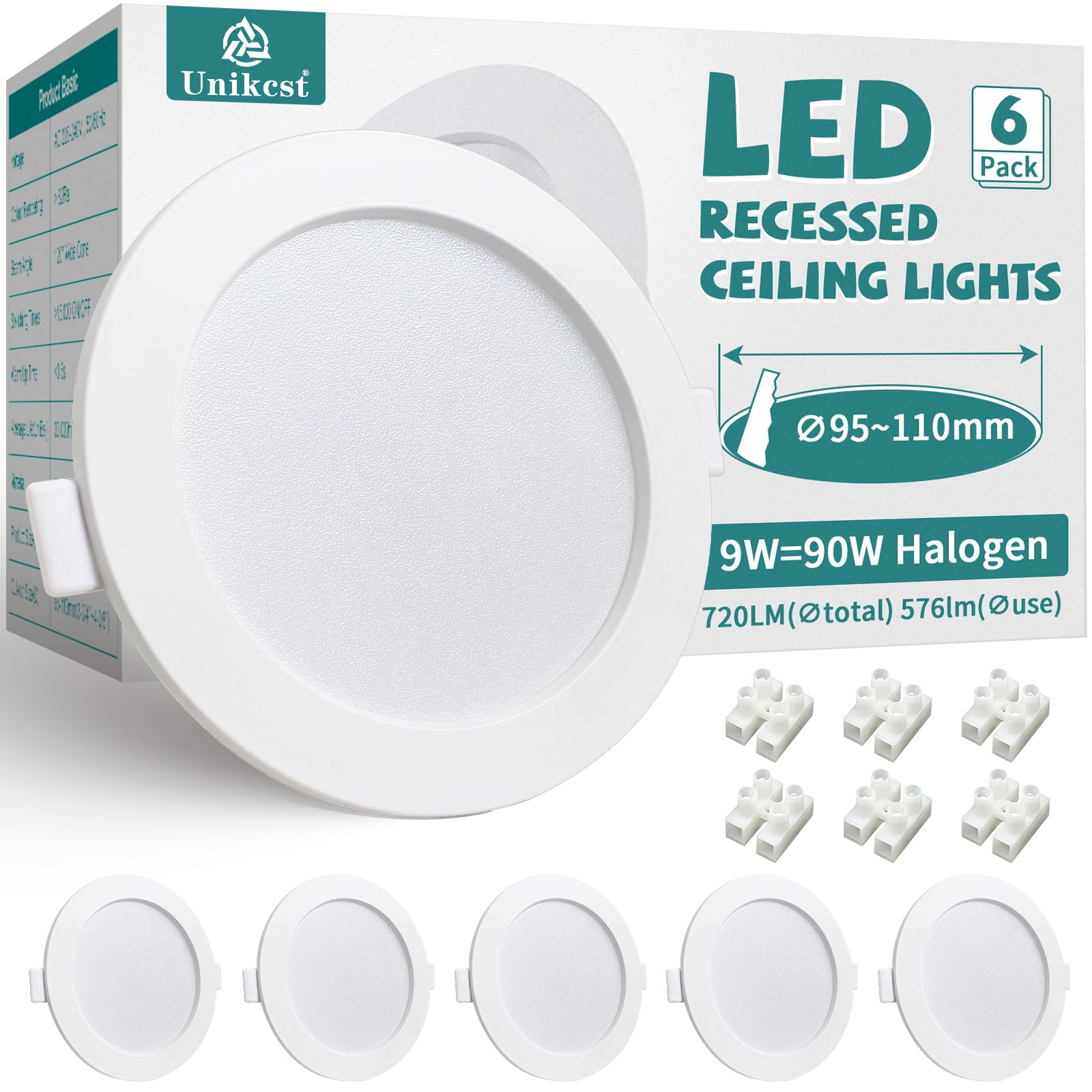 Unikcst LED Einbaustrahler 9W 120mm – WW