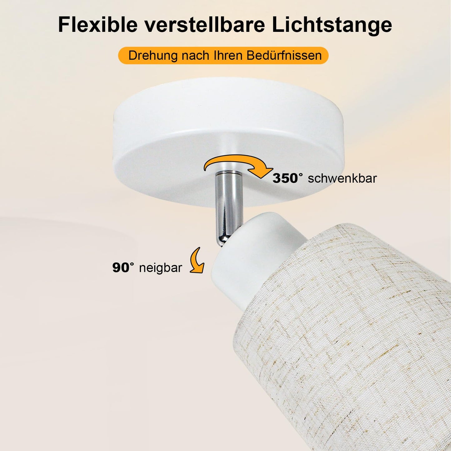 Unikcst Deckenstrahler Leinen 1 Flammig – Bild 3 #1 Flammig