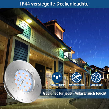 HiBay LED Einbaustrahler 5W IP44 Ultra Flach – Bild 4 #Nickel Gebürstet
