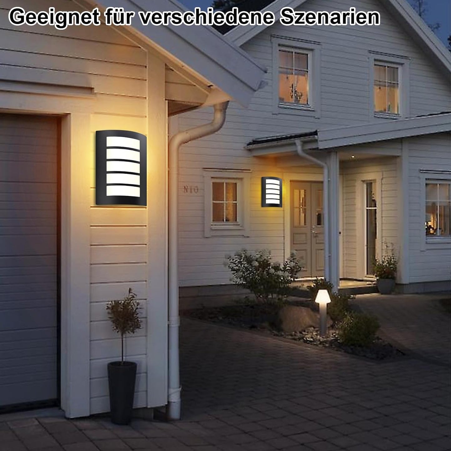 Kaihui Außenwandleuchte E27 IP – Bild 6 #Schwarz Matt