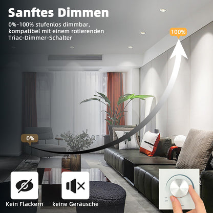 Wondlumi 6er LED Einbaustrahler 7W COB Weiß Matt – Bild 3 #Dimmbar