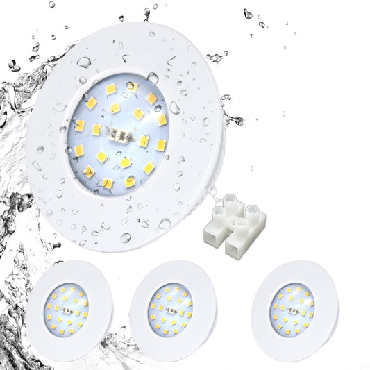 HiBay LED Einbaustrahler 5W IP44 Ultra Flach – Bild 15 #Weiß #Warmweiß 3000K #4er Set