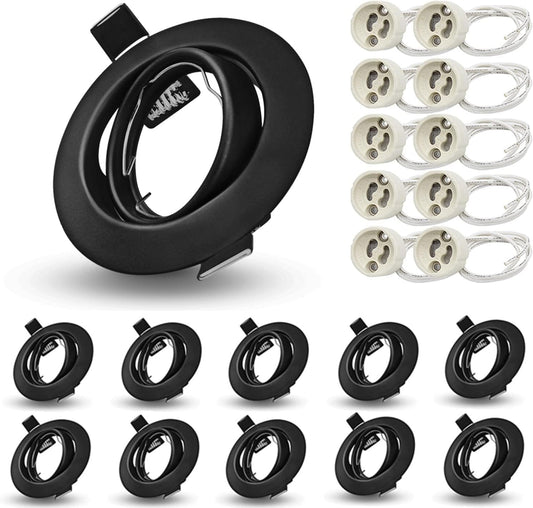 K4 GU10 LED Einbaurahmen Set – Bild 61 #Matt Schwarz #10 Stück