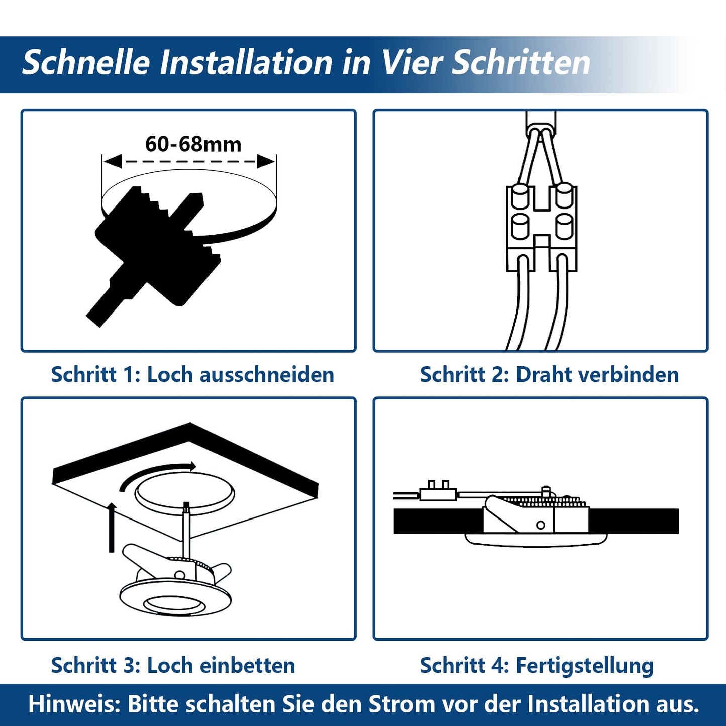 HiBay LED Einbaustrahler 7W IP44 Ultra Flach – Bild 16 #Weiß