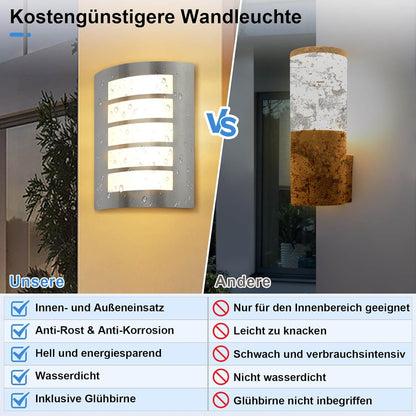 Kaihui Außenwandleuchte E27 IP – Bild 5 #Edelstahl Gebürstet