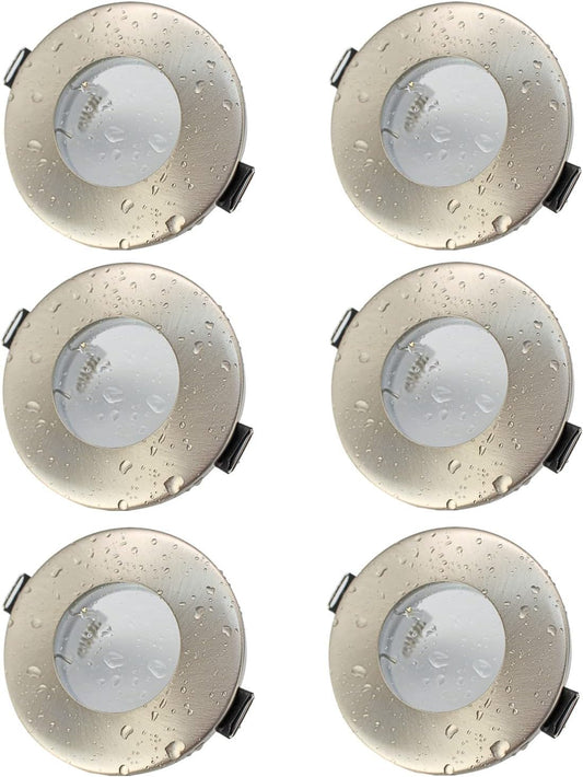 K3 GU10 Einbaurahmen IP44 Edelstahl Gebürstet – Bild 1