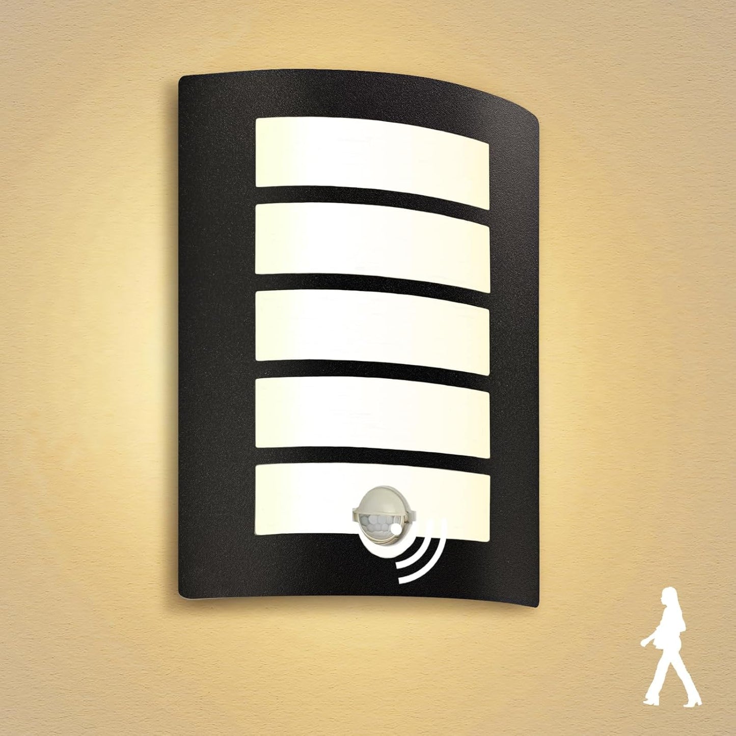 Kaihui Außenwandleuchte mit Be – Bild 1 #Schwarz Matt