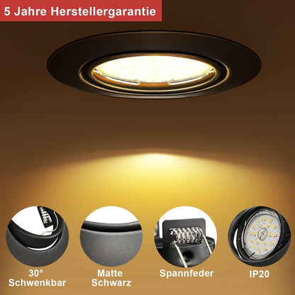 K4 GU10 LED Einbaurahmen Set – Bild 62 #Matt Schwarz