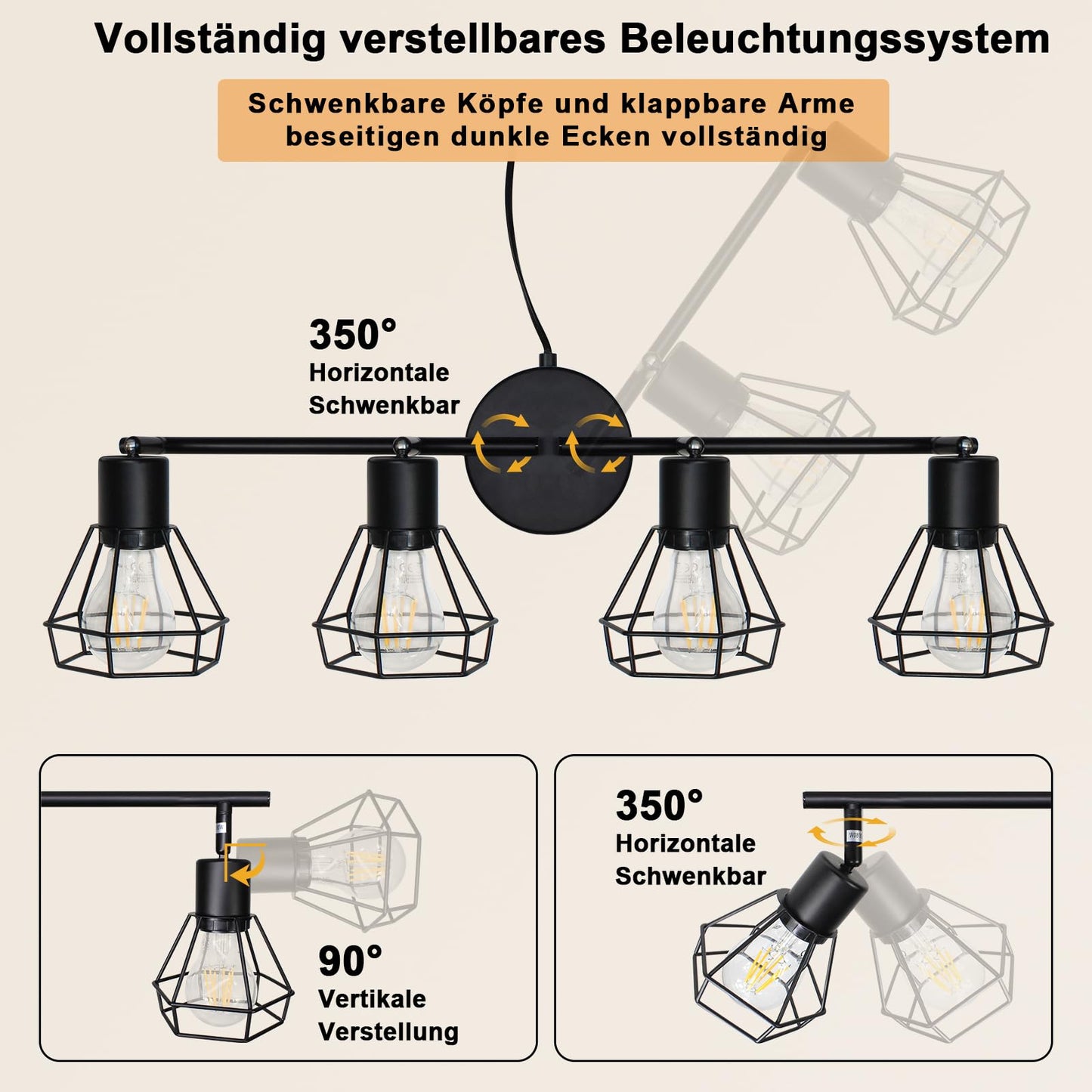 HiBay Stecker-Strahler 4 Flammig – Bild 4 #4 Flammig