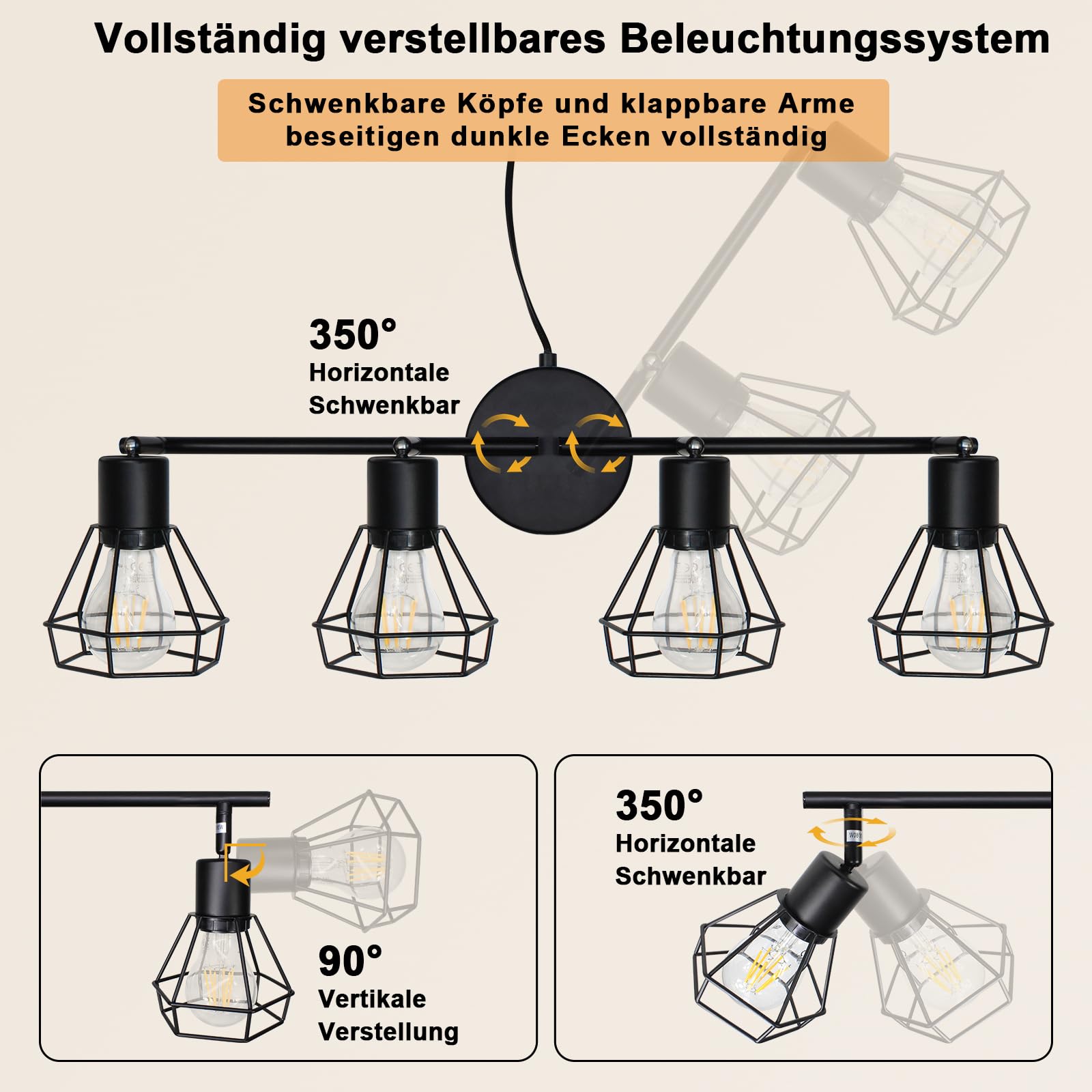 HiBay Stecker-Strahler 4 Flammig – Bild 4 #4 Flammig