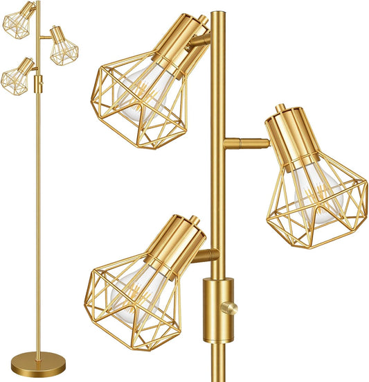 HiBay LED Stehlampe 3 Flammig Dimmbar Gold Luxus #Gold