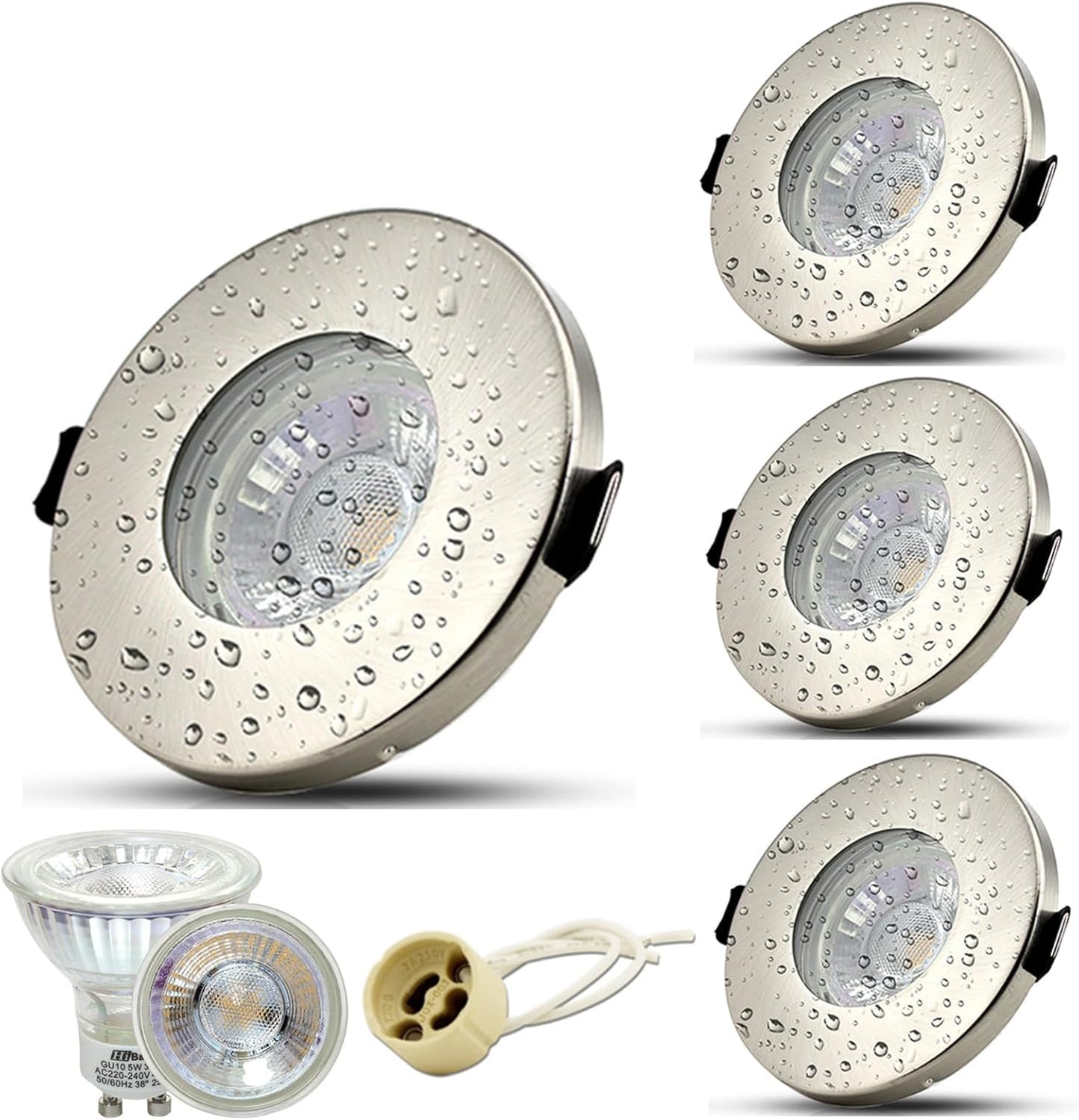 HiBay LED Einbaustrahler Set IP44 GU10 Bad 5W – Bild 1 #4er Set