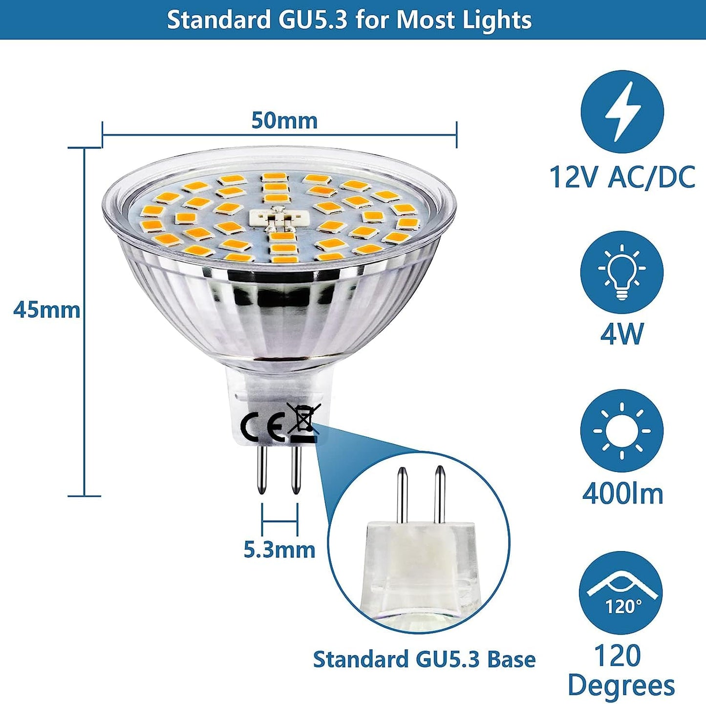 HiBay MR16 LED 4W 12V GU5.3 – Bild 2 #Warmweiß 3000K