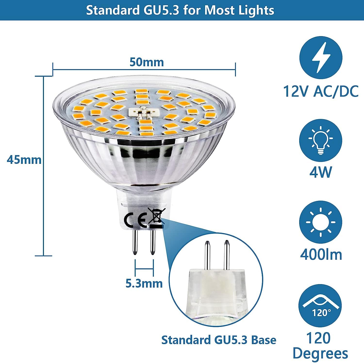 HiBay MR16 LED 4W 12V GU5.3 – Bild 2 #Warmweiß 3000K